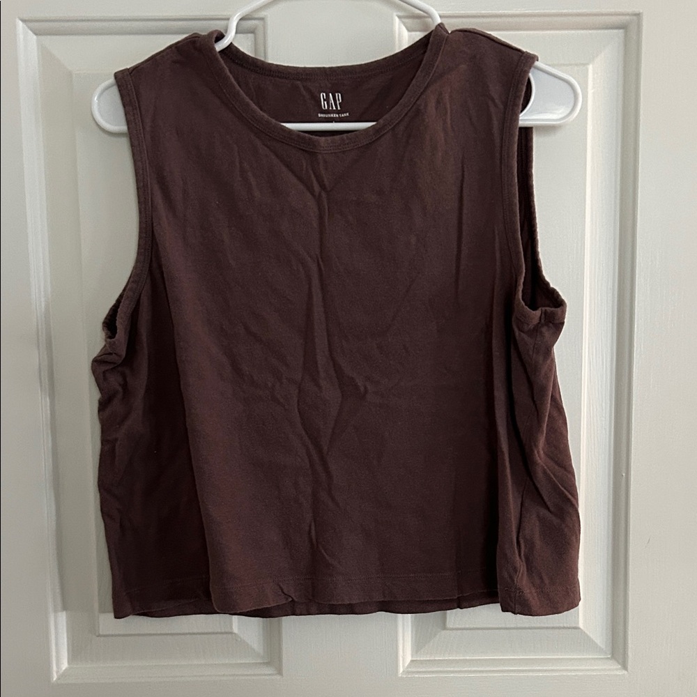 GAP Brown Sleeveless Boxy Tank Top